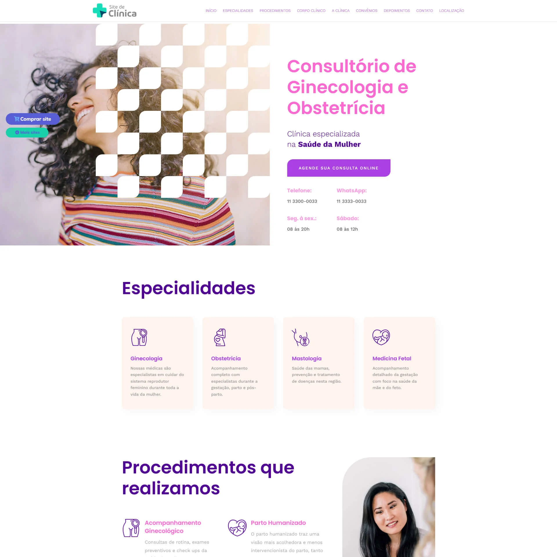 Site de Clínica de Obstetrícia